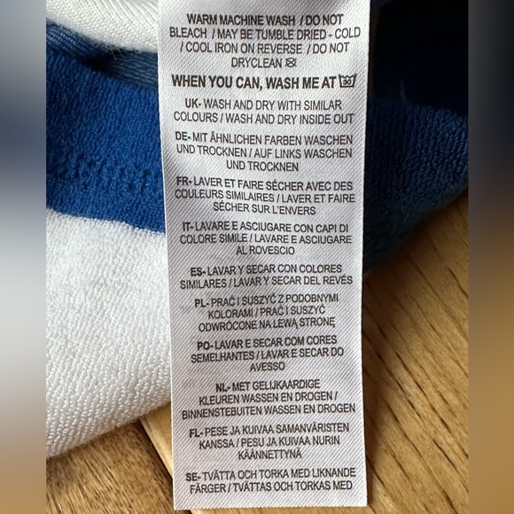 Mini Boden Stripe Appliqué Crab Terry Cloth Hooded Cover-Up size 2-3 - Picture 4 of 7